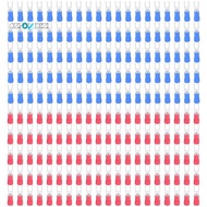 200pcs 16-14 AWG Red Blue Wire Connector Insulated Fork Terminal #4