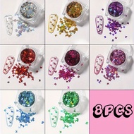 8 PCS/SET Laser Butterfly Super Thin Illusion Holographic Laser Nail Sequin, 3D Nail Charm, Manicure