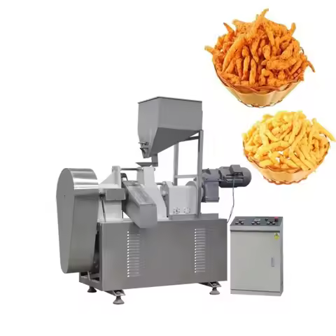 Cheetos Corn Cob Fried Snacks Cheese Spicy Taste Production Line Equipment Kurkure Nik Naks Extruder