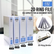 F&1 2D Ring File White PVC A4 Ring File Binder 2D 3D 4D Folder Document Original Office & School