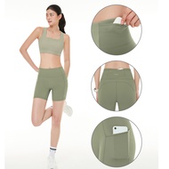 ANDAR - AirCooling Pocket 3.5-Part Leggings Women Biker Shorts for Running Yoga Fitness korea techni