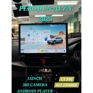 Perodua Alza/Ativa/Axia 2025 New Tesla Size 13inch 360 Camera Android Player