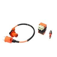 Motorcycle Lgnition Coil Racing CDI Box 6 Pin A7TJC Spark Plug Suitable for GY6 50CC125CC150CC Moped