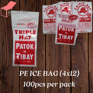 ICE BAG TRIPLE HAT 4x12 (100PCS)