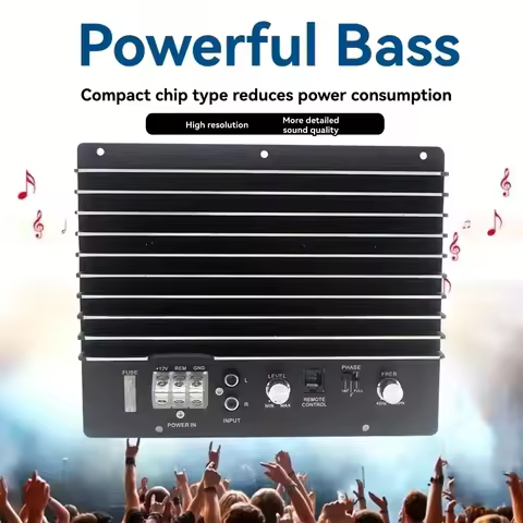 1500Wago high-power car subwoofer amplifier board - 12Aluminum alloy,Low-pass Filter50-150Hertz,4Ohm