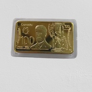 WR Canada Gold Bar Collectible 999.9ชุบทองแคนาดา100ทองแท้ธนบัตรแท่งโลหะ Craffts คอลเลกชันที่คุ้มค่า COD