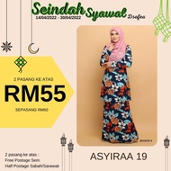 Dsofea | Baju Kurung Ironless (Edisi Raya) | Asyiraa 19 (XL-4XL)