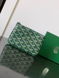 GOYARD Mini Green Monogram Wallet, Card Holder, and Paper Container