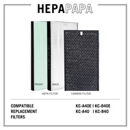 Sharp KC-840E/ KC-A40E Compatible Hepa & Carbon Filters [Free Alcohol Swab] [SG Seller] [7 Days Retu