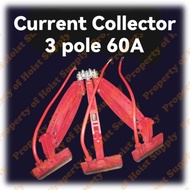 CURRENT COLLECTOR 60 AMPERE 3 POLE FOR HOIST CRANE COLLECTOR SHOES - GIARA MART