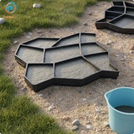 [Jzvphq] DIY Concrete Path Mold Pavement Form for Garden Stepping Stones Plastic Paving Slab Mould O