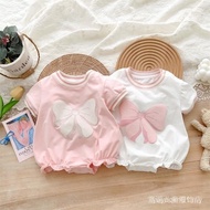 Baby Girl Full Month Hundred Days Princess Super Cute Baby Romper Newborn Cotton Thin Style Outing R
