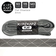 KIPZKAPZ FS61 Grey Zigzag 90cm 115cm 140cm - Flat ShoeTALI Flat Shoelace/ 8mm