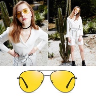 Pilot Driving Glasses Block Car Highlights Clear Vision Yellow Lenses Night Driving Goggles Trendy A
