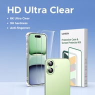 UGREEN iPhone 17 phone case+cover Set  Borderless Ultra-HD Tempered Glass 2-Pack + Crystal Clear Ori