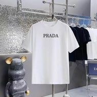 T-shirt Prada/ T-shirt kasual Prada bercorak cetakan T-shirt kasual T-shirt vintaj lelaki TPVC