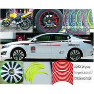 17 18 19 inch universal steel rim wheel stickers reflective decorative decals emblems suitable for car motorcycle bicycle accessories