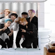 KPOP MONSTA X Shower Curtain Hook Polyester Fabric 3D Printing Bathroom Curtain Waterproof Mildew Pr
