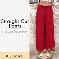 Hakoba pants georgette with lining L - 5XL | Red Black White Straight Cut Pants