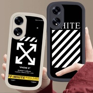 J-10 OFF White Soft Cover Case For OPPO A60 A58 A79 A38 A18 A78 A17 A17K 5G