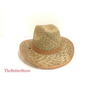 14'' Topi Kebun/ Topi Petani/ Topi Rumput Mengkuang/ Straw Hat Grass Hat Orchard Hat/ Farmer Hat Cowboy Hat