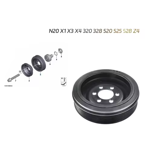 11237624103 Engine Crankshaft Vibration Damper Pulley For BMW F20 F22 F23 F30 F31 32 F33 F34 F36 F07