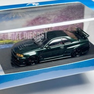 FUJI 1/64 Nissan Skyline GT-R (R34) Nismo Z-Tune CRS Dark Green (READY STOCK)