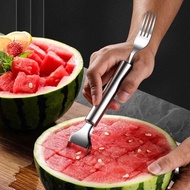 Stainless Steel Double-Headed Watermelon Cutter Fork Fruit Fork Meat Extractor Watermelon Pulp Cutte