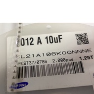 Samsung MLCC Patch Capacitor 0805 106k 10uF 16V X5R Model CL21A106K0QNNE