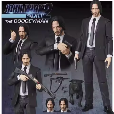 Fast Pursuit 2 John Wick Figurine Reprint 6-Inch Movable Figurine Figurine Model Desktop Ornament Gi