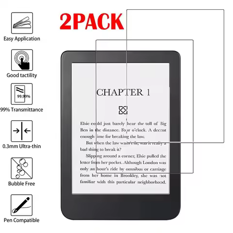 2 Pack 6/7/10.3 inch Screen Protector Shockproof 9H Tempered Glass HD Bubble Free for KOBO Clara 2E 