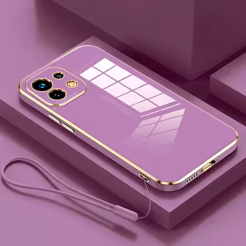 Xiaomi11lite Luxury Plating Silicone Case On For Xiaomi Mi 11 Lite 5g Ne Mi11lite 4g Lanyard Shockpr