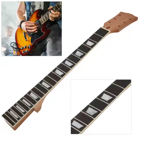 Wood Electric Guitar Neck 22Frets Rosewood Fingerboard With Trapezoidal Inlay For Gibson Les Paul LP