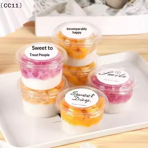50Pcs Clear Plastic Cups Disposable Mousse Dessert Box With Lid Dessert Acrylic Food Cake Cup 150/25