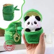 Plush Bag Pendant Bamboo Tube Panda Plush Keychain Pendant Panda Doll Simulation Bag F4Z7