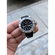 Seiko Mods Yacht Master Grey silver bezel automatic watch mechanical watch Seikolex rubber band