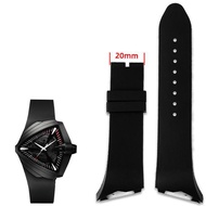 ✵♧♨ 25 มม.สายยางสำหรับ Hamilton Ventura H24655331 H24615331 หัวเข็มขัดสแตนเลสผู้ชายคุณภาพซิลิโคนเปลี