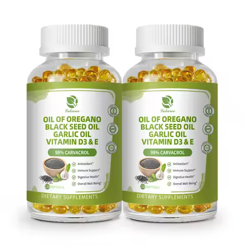 LUKAREE Oregano Oil Capsules with Black Seed Oil,Garlic Oil,Vitamin D3 E for Antioxidant,Immune & Di