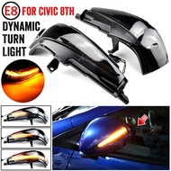 Pair Wing Mirror Indicator Dynamic LED Turn Signal Lights For Honda Civic Mk8 Coupe Sedan FG1 FG2 FA