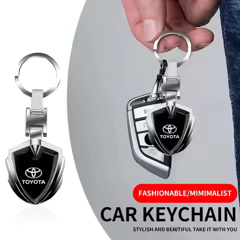 Car Emblem Keychain 3D Metal Key Rings For Toyota RAV4 Corolla Cross Camry Frontier Supra C-HR Hilux