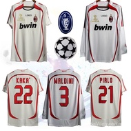 0607ac Milan Away Retro Jersey White Kaká Short Sleeve Soccer Shirt 0607ac Martini Long Sleeve Short