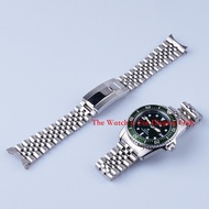 For Seiko Prospex Sea Diver Solar SNE571 SNE598 Sliver Hollow Curved End Solid Screw Links WatchBand Jubilee strap 20mm