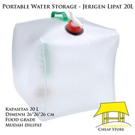 Portable Water Tank - Foldable Water Jerry Can - Ultralight Water Container - 20 L Water Bag Gallon