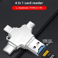 4-in-1 Type-C/Micro/IOS USB3.0 OTG Adapter Compatible Type-C Phone TF Card Reader 4-in-1 External Ad