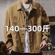 Denim Jackets Spring and autumn denim for oversized loose American casual black fat men's jackets jiahuiqi