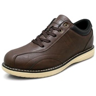 Edwin Men's Waterproof Casual Leather Sneakers - Lightweight, Slip-Resistant, 3E Laced Business Walk