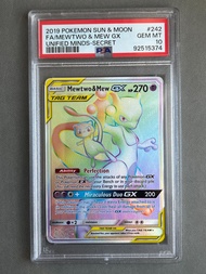 LS Thẻ PSA 10 Pokemon Mewtwo & Mew GX #242 Unified Minds Secret Rare Rainbow 2019 1459 d37 1