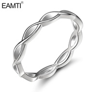 EAMTI Simple Criss Cross Infinity 925 Sterling Silver Knot Ring  Wedding Band for Women Size 4-12