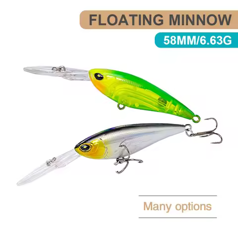 5.8cm 6.63g Fishing Lures Floating Minnow Wobbler Long Casting Deep Diving Artificial Hard Bait Jerk