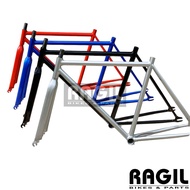 FRAME SEPEDA FIXIE 700 700C HITAM MERAH BIRU ABU STANDAR & OVERSIZE BESI STEEL BENGKOK DALANGAN FORK